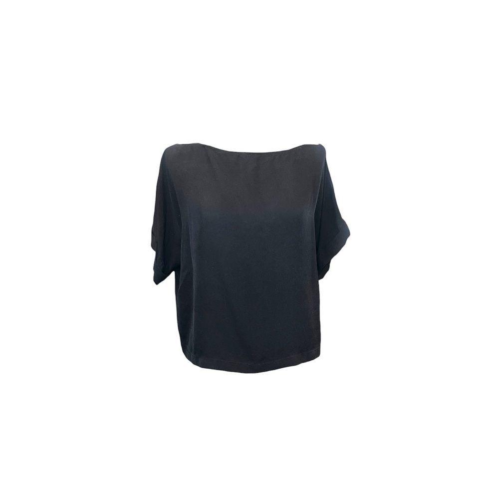 ✨ 𝐀.𝐋.𝐂. Black 100% Silk Draped Blouse (Size 2) ✨